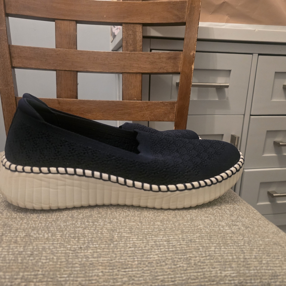 Skechers Blue Flats Casual Slip-On Loafers - Picture 3 of 5